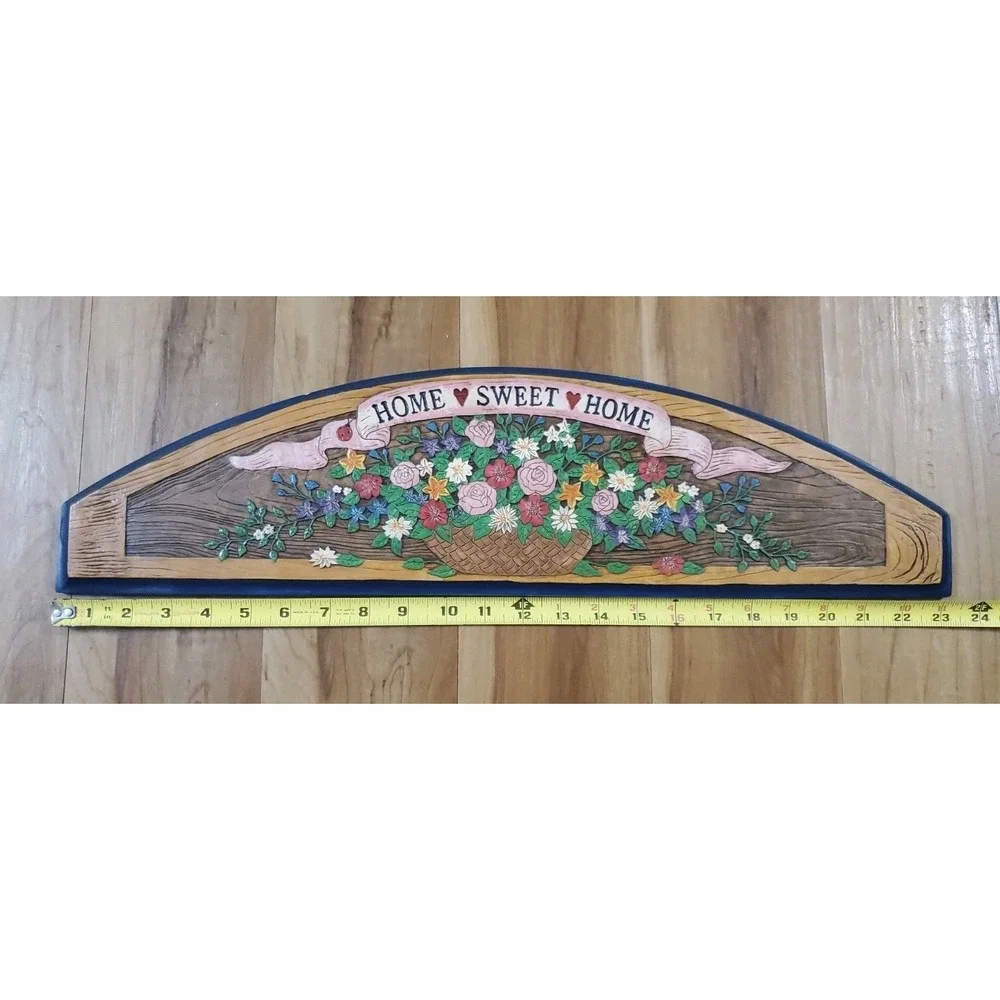Vintage Wooden Arch Door Topper Wall Plaque 